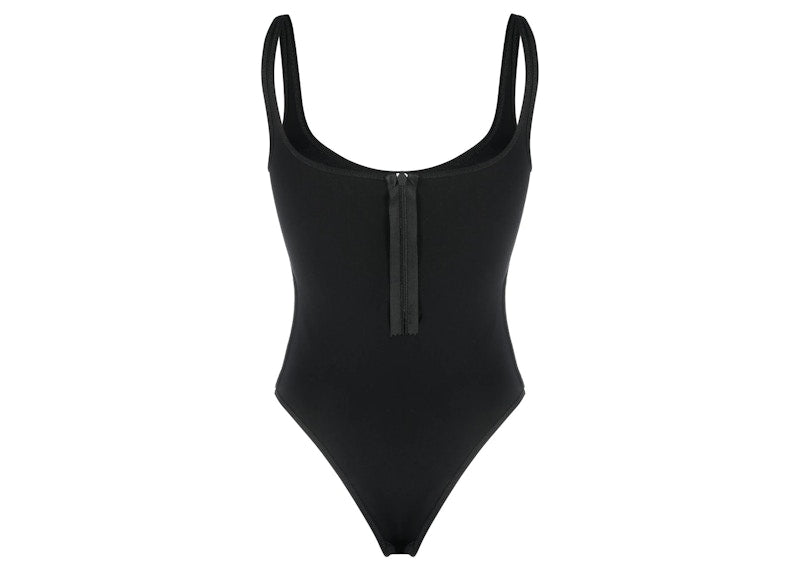 OFF-WHITE Women's Zip Costume Swimsuit Black/White