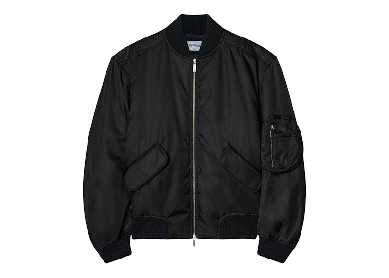 OFF-WHITE Zip-Fastening Bomber Jacket Black