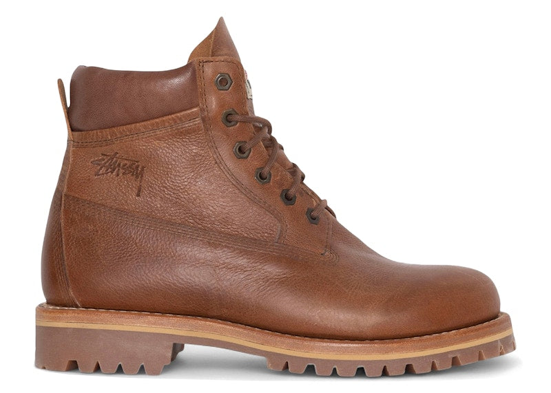 Our Legacy Lace Up Boot Stüssy Oak Brown Leather