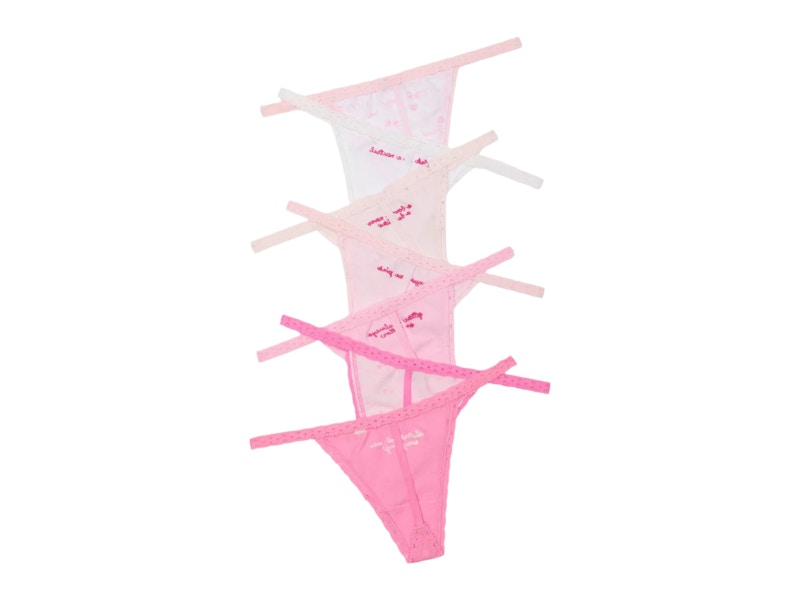 PINK x LoveShackFancy 7-Pack V-String Panties Rules Of Pink