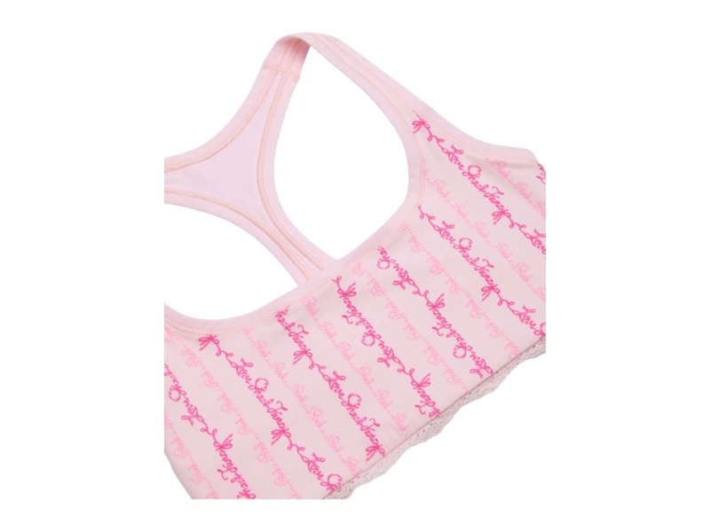 PINK x LoveShackFancy Cotton Racerback Bralette Logo Mania Pink