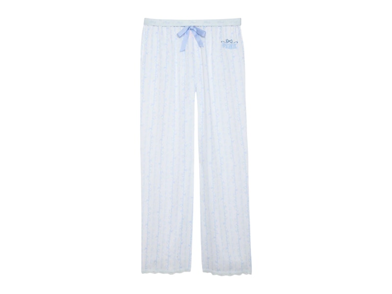 PINK x LoveShackFancy Silky Sleep Pants Logo Mania Blue