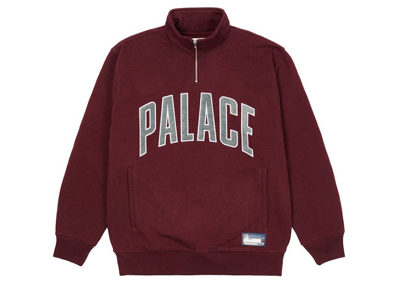 Palace 1/4 Zip Funnel Wine