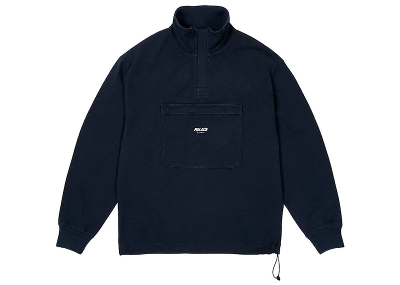 Palace 1/4 Zip Washed Funnel Navy