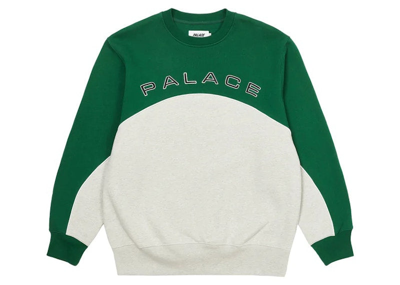 Palace 2 Tone Arch Crew Green/Grey Marl