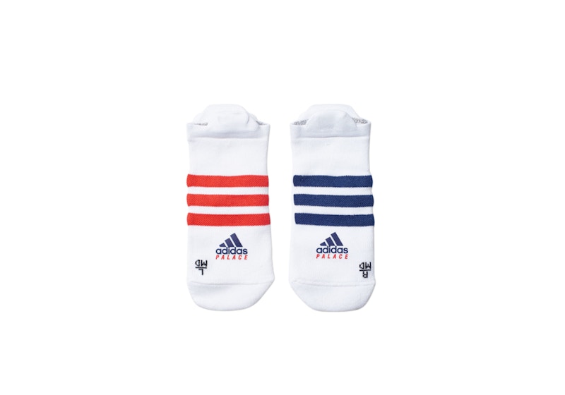 Palace adidas On Court No Show Socks White/Red/Dark Blue