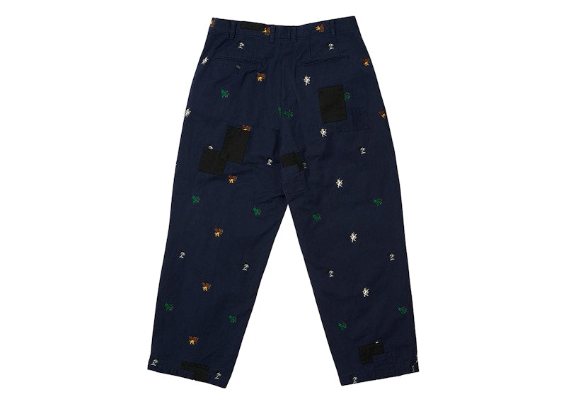 Palace x Beams Plus Pleated Twill Trousers Navy