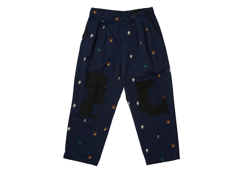 Palace x Beams Plus Pleated Twill Trousers Navy