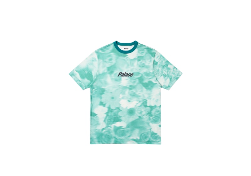Palace Blurry Flower Ringer T-shirt Green