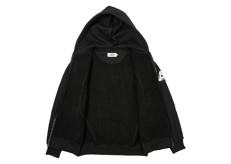 Palace Bonded Sherpa Zip Hood Black