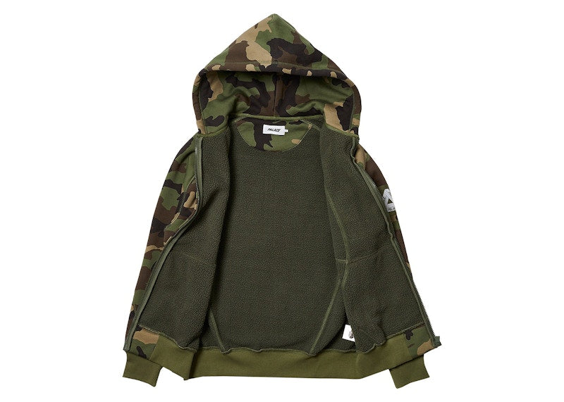 Palace Bonded Sherpa Zip Hood Camo