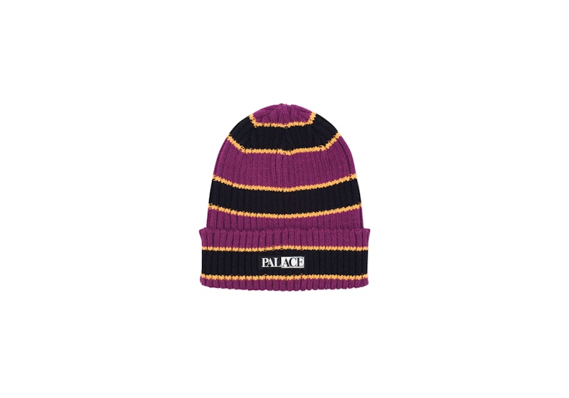 Palace Border Beanie Purple/Yellow