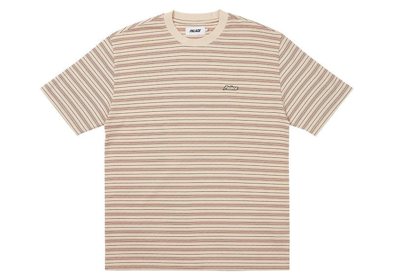 Palace Boxy Stripe T-Shirt Brown