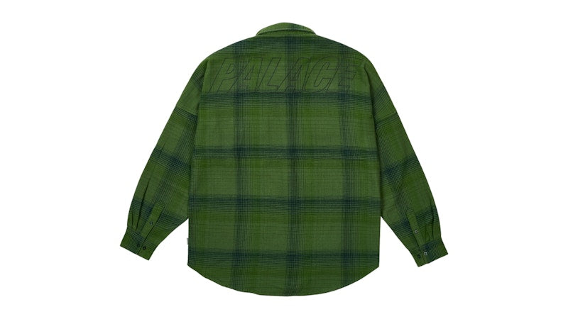 Palace Brushed Flannel Drop Shoulder Shirt Green