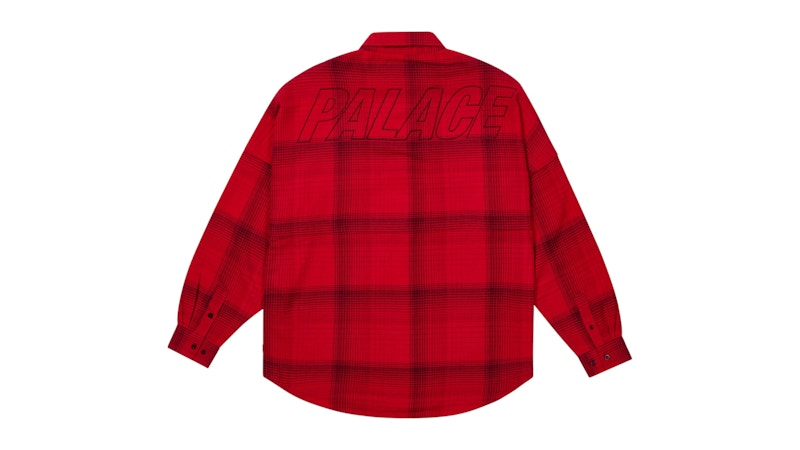 Palace Brushed Flannel Drop Shoulder Shirt Red