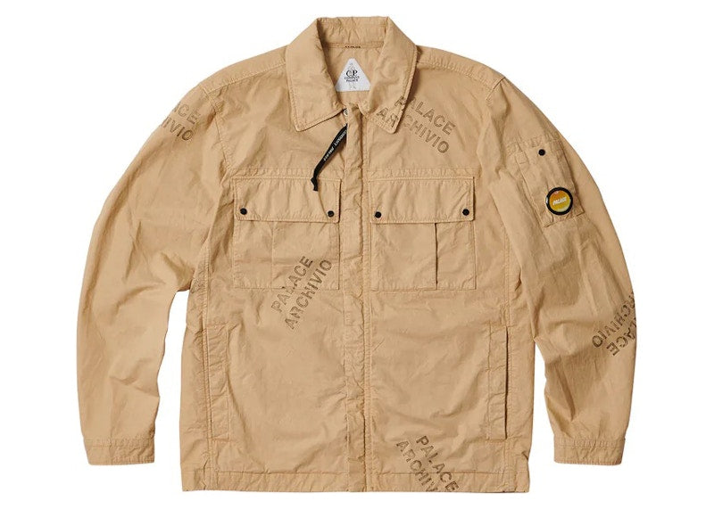 Palace C.P. Company Washed Cotton Shirt Jacket Stone