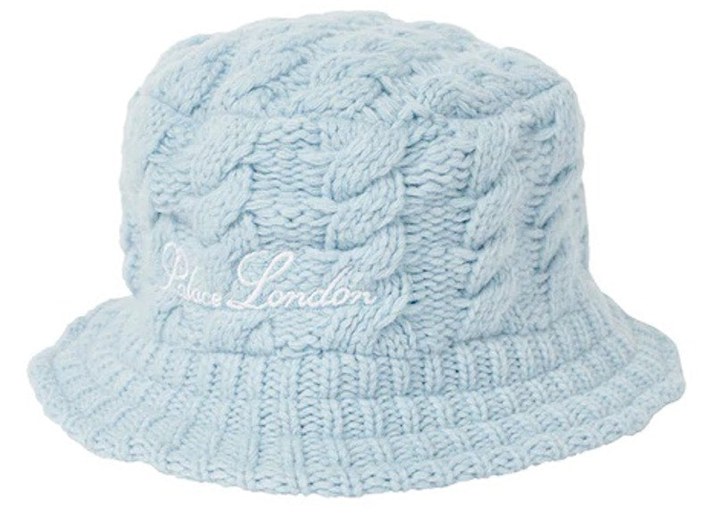 Palace Cable Knit Bucket Hat Baby Blue