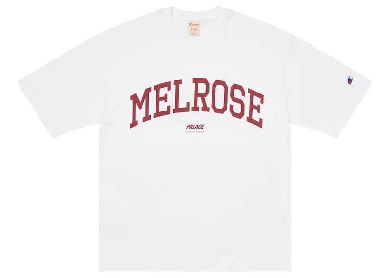 Palace Champion Shop Melrose T-shirt Los Angeles White