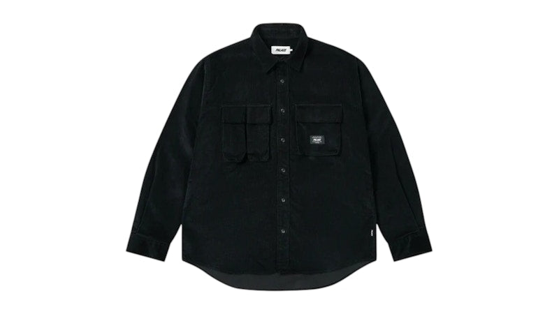 Palace Double Pocket Cord Overshirt Black
