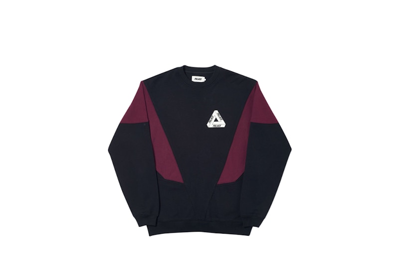 Palace Droppeth Crew Black/Burgundy