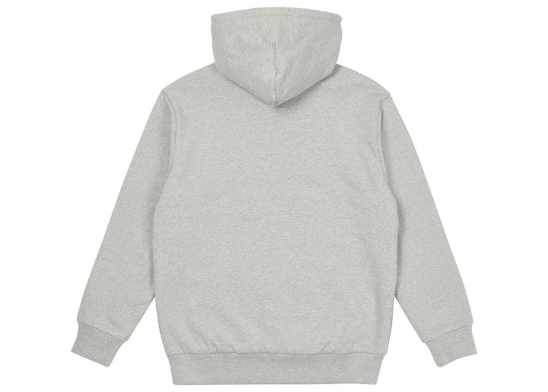 Palace Felt Letters Zip Hood Grey Marl