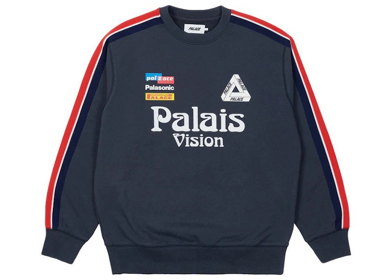 Palace Flag Stripe Crew Navy