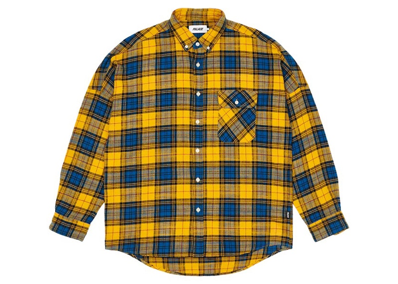 Palace Flannel Drop Shoulder Shirt Yellow