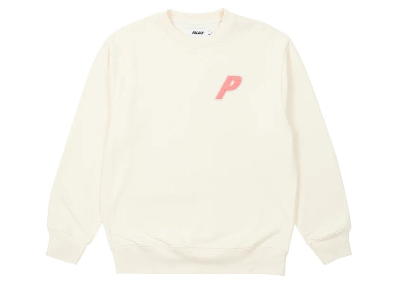 Palace Fleece Tri-Ferg Crew Soft White