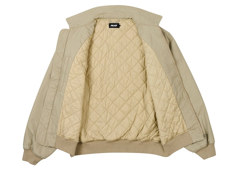 Palace Floral Canvas Bomber Jacket Stoney Grey
