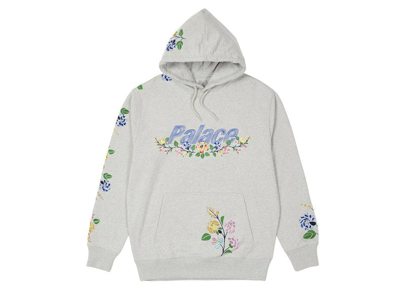 Palace Flower Stitch Hood Grey Marl