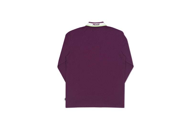 Palace Fluro L/S Polo Purple/White