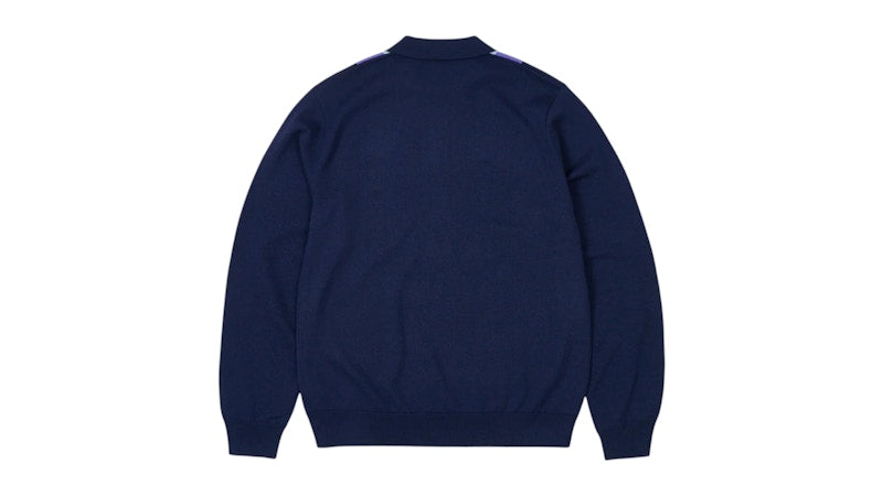 Palace Fred Perry Long Sleeve Knitted Shirt Peacoat