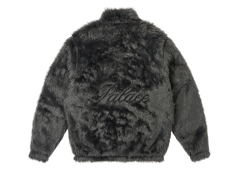 Palace Furry Zip Funnel Coal Grey