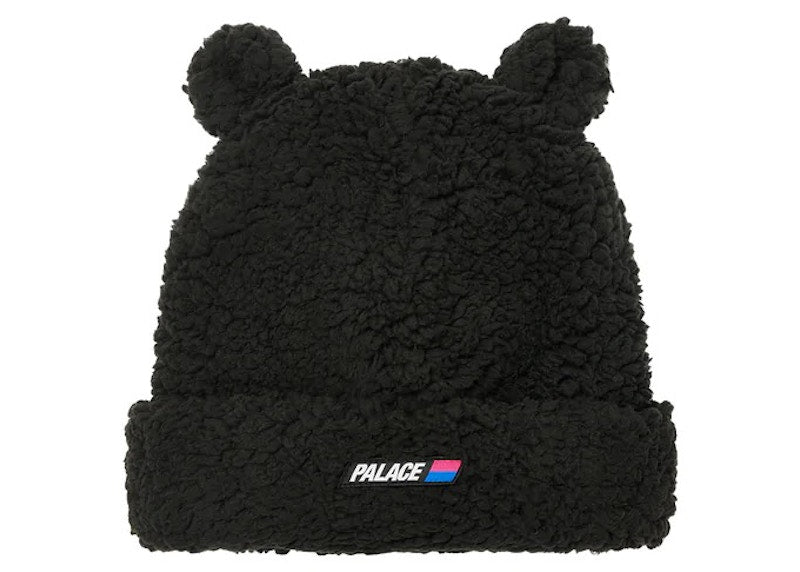 Palace Fuzzy Ear Beanie Black