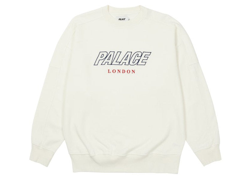 Palace Gaufre Drop Shoulder Crew Off White