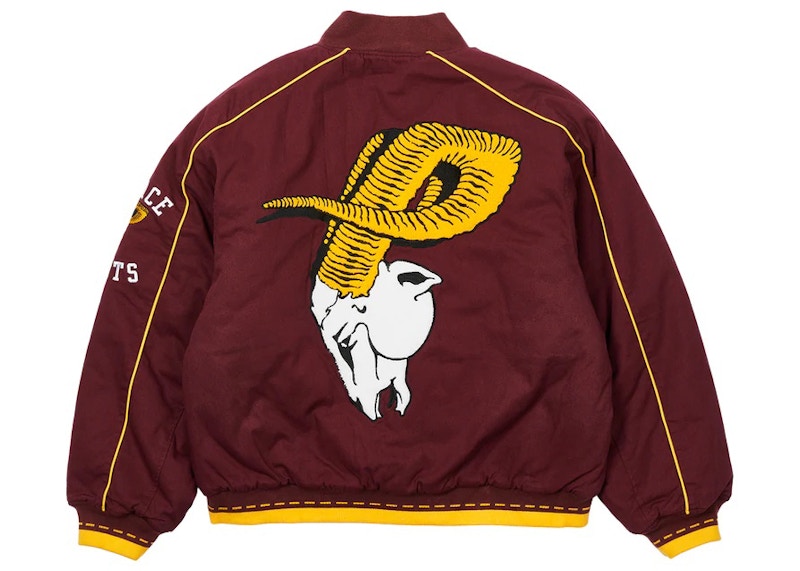 Palace Goats Varsity Jacket Burgundy