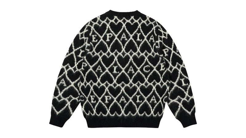 Palace Hairy Heart Knit Black