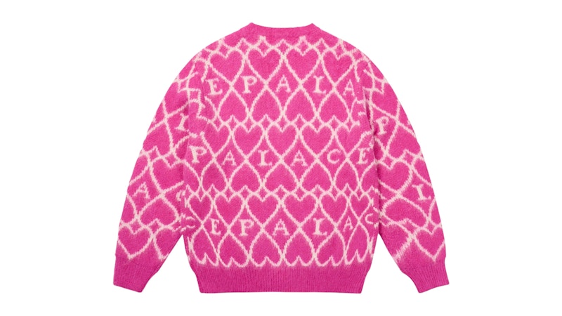 Palace Hairy Heart Knit Pink