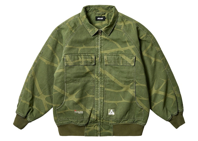 Palace Heavy Canvas Bomber Jacket Deep Green