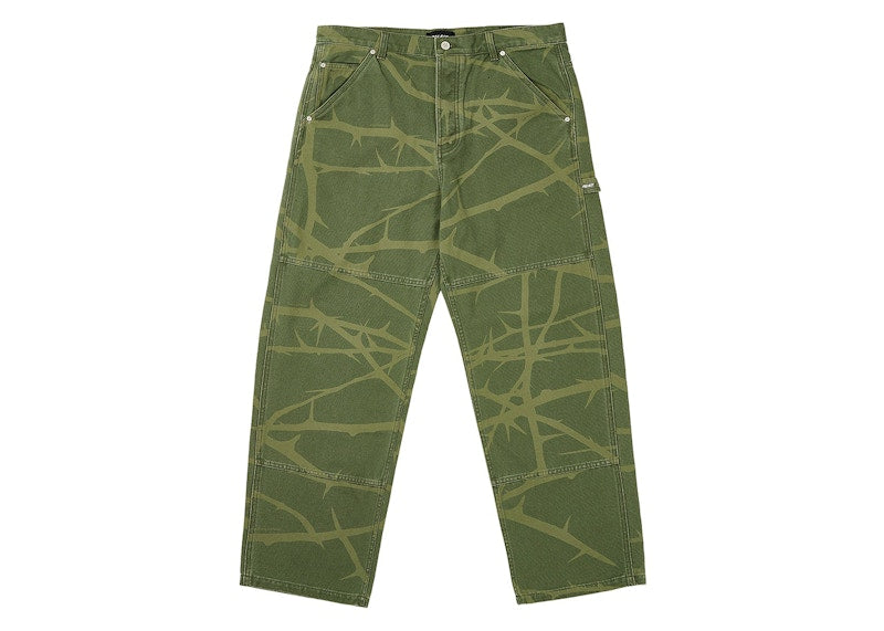 Palace Heavy Canvas Work Pant Deep Green