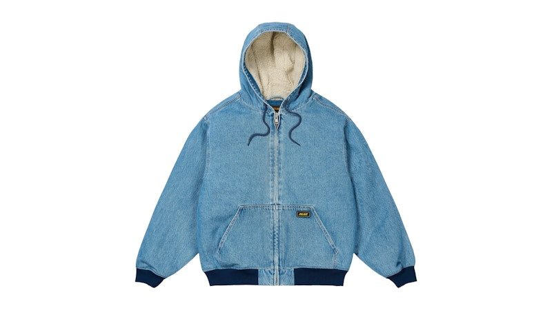 Palace Hooded Sherp Jacket Distressed Light Stone Wash