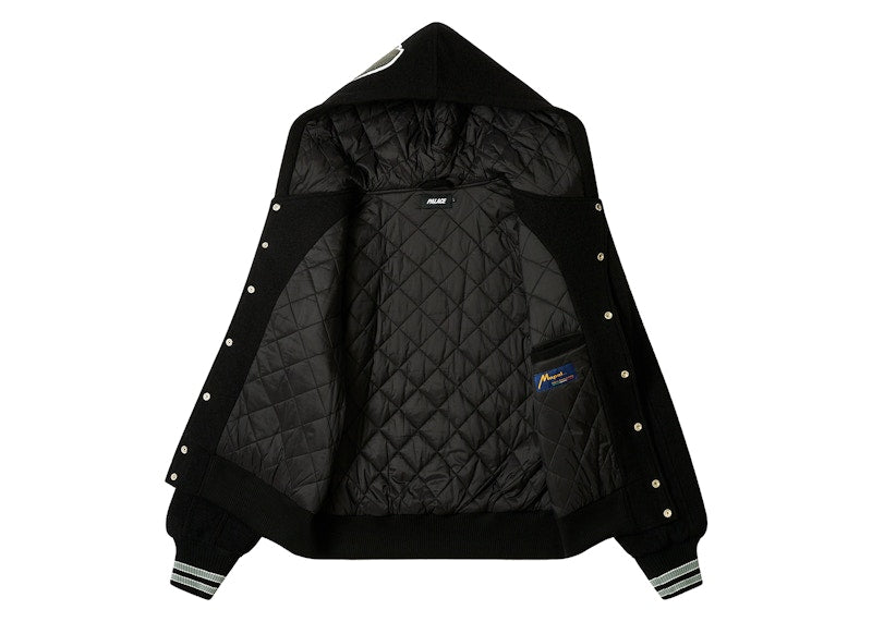 Palace Hooded Varsity Jacket Black