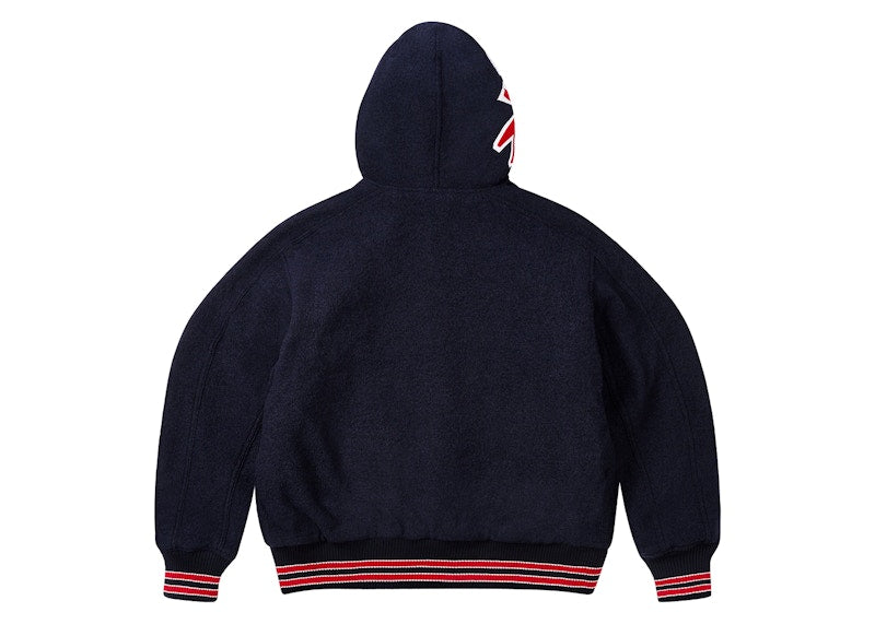 Palace Hooded Varsity Jacket Navy