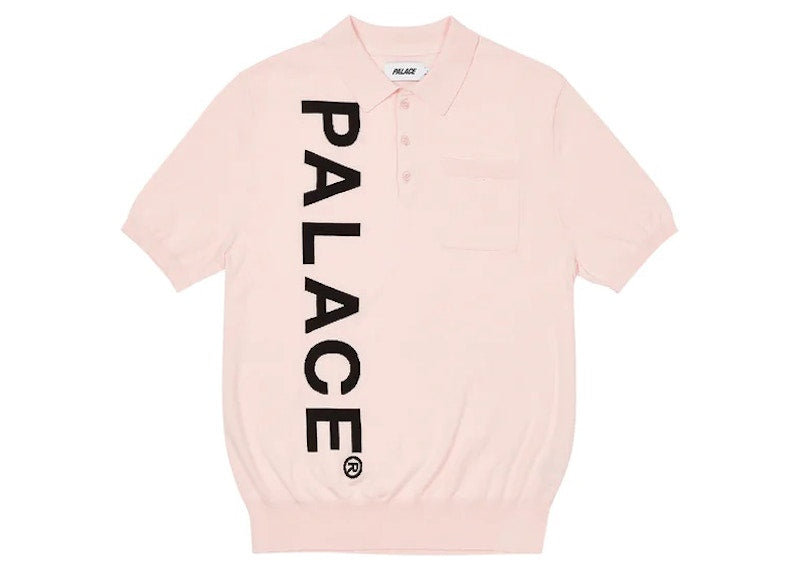 Palace Intarsia Font Polo Pink