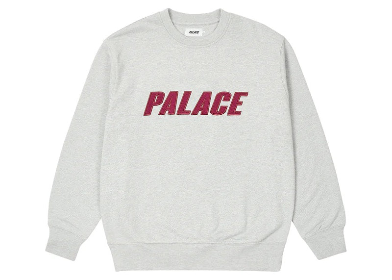 Palace Iridescent Applique Crew Grey Marl