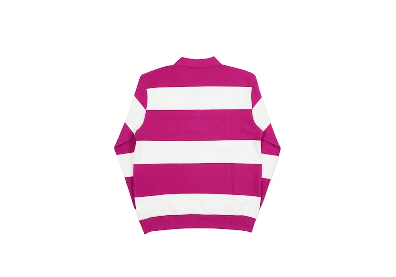 Palace J Stripe Crew Pink/White