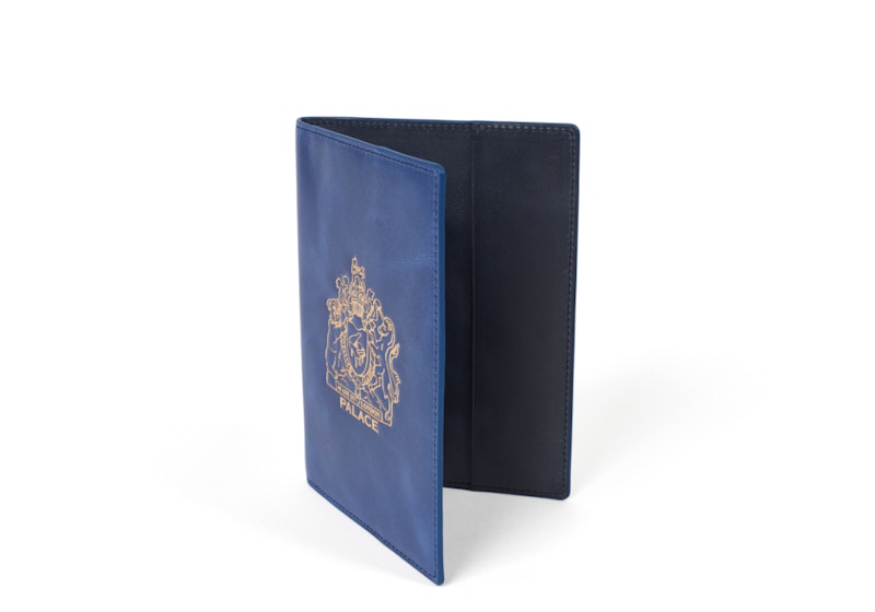 Palace Leather Passport Case Blue