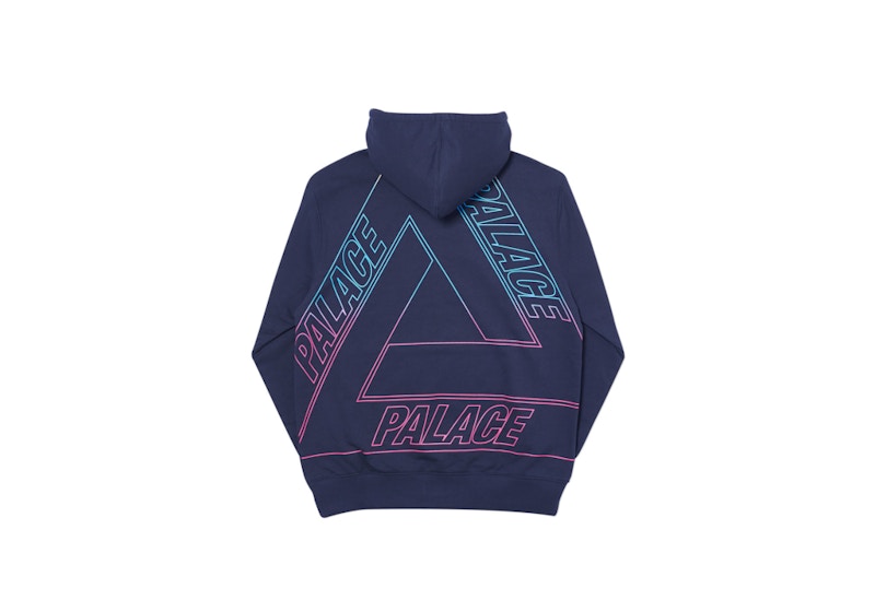 Palace Linear Triple Fade Hood Navy