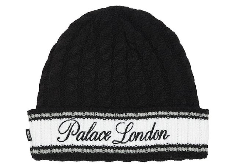 Palace London Cable Knit Beanie Black