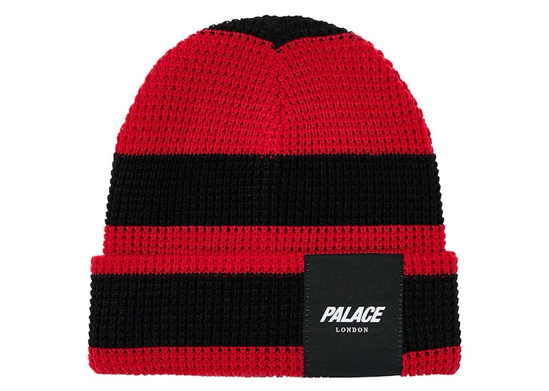Palace London Waffle Beanie Red/Black